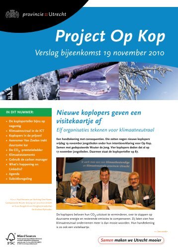 Op Kop verslag, 19 november 2010 - Provincie Utrecht