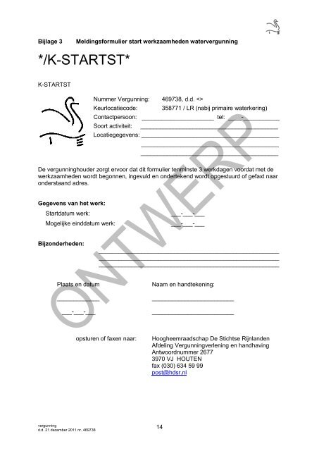 Ontwerpbesluit Watervergunning (PDF, 363 kB) - Provincie Utrecht