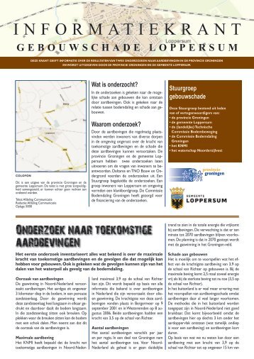 informatiekrant gebouwschade Loppersum - Provincie Groningen