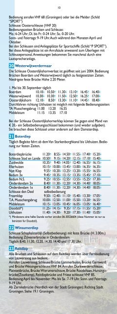 Betriebszeiten - Provincie Groningen