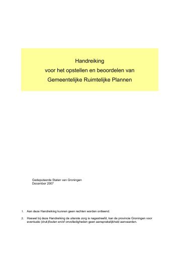 Handreiking voor het opstellen en beoordelen van Gemeentelijke ...