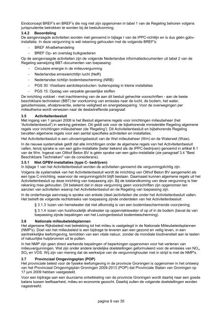 2011 ontwerpbesluit wijzigingvergunning Olthof Beton bv - Provincie ...