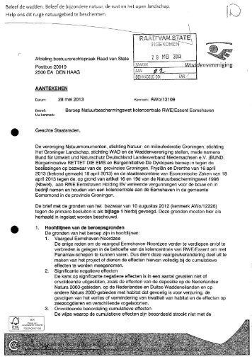 Beroepschrift Natuurmonumenten en anderen - Provincie Groningen