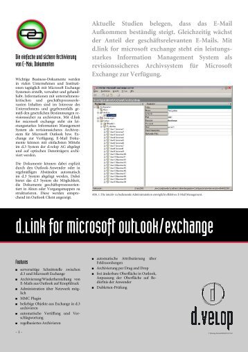 d.link for microsoft outlook/exchange - Contenit AG