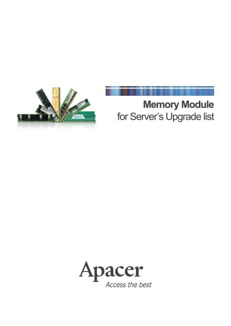 Memory Module best choice for all - Apacer enews