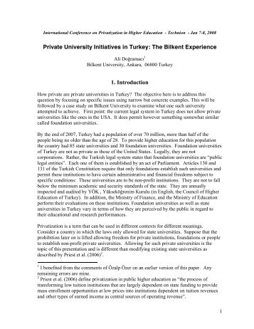 The Bilkent Experience - Bilkent University - Office of Vice Rector for ...