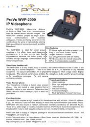 WVP-2000 IP Videophone Datasheet - PDF - ProVu Communications
