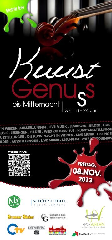 Flyer "Kunstgenuss bis Mitternacht" - Pro Weiden e.V.