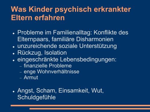 Kinder psychisch erkrankter Eltern aus der Sicht des Jugendamtes