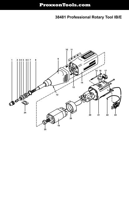 Parts Diagram - Proxxon Tools