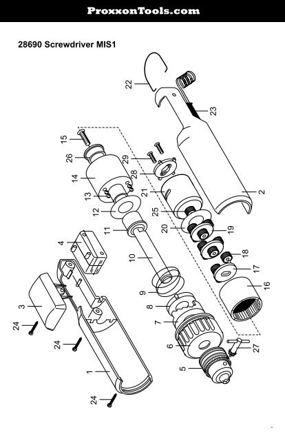 Parts Diagram - Proxxon Tools