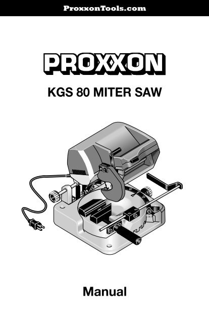 Manual KGS 80 MITER SAW - Proxxon Tools