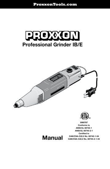 Manual - Proxxon Tools