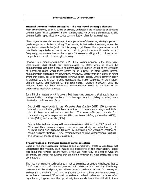 Internal Communication Strategies The Neglected Pr Pundit