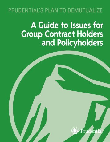 A Guide to Issues for Group Contract Holders and ... - Prudential