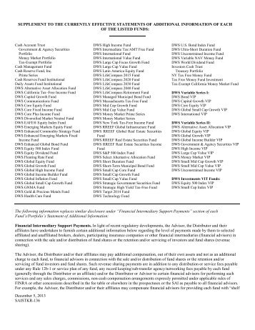 SAI - DWS Investments