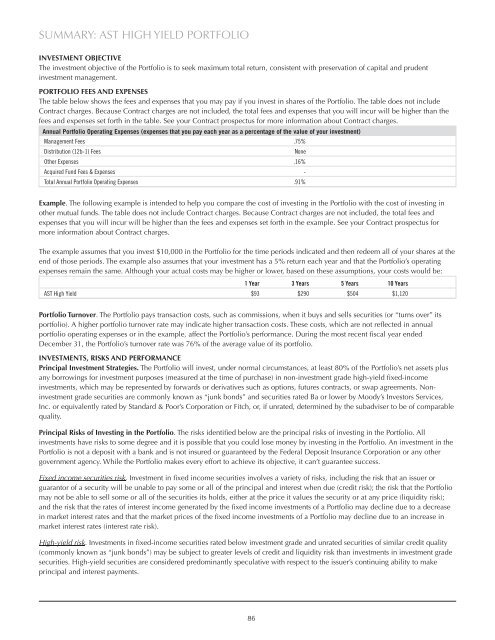 Advanced Series Trust AST Academic Strategies Asset ... - Prudential