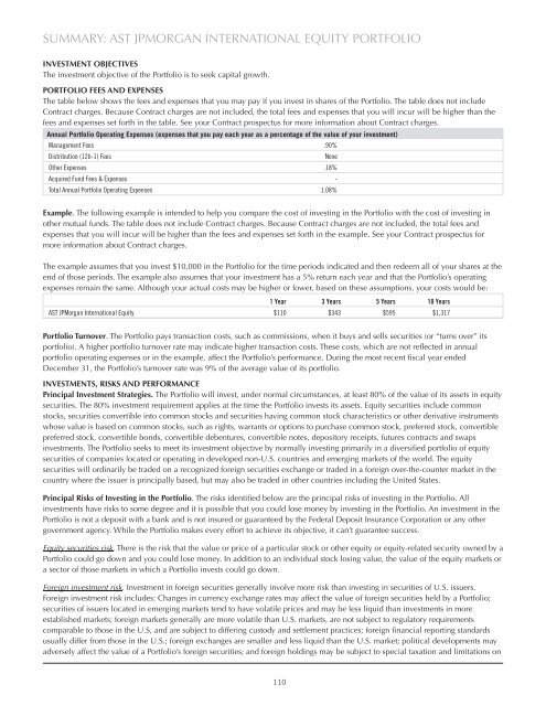 Advanced Series Trust AST Academic Strategies Asset ... - Prudential