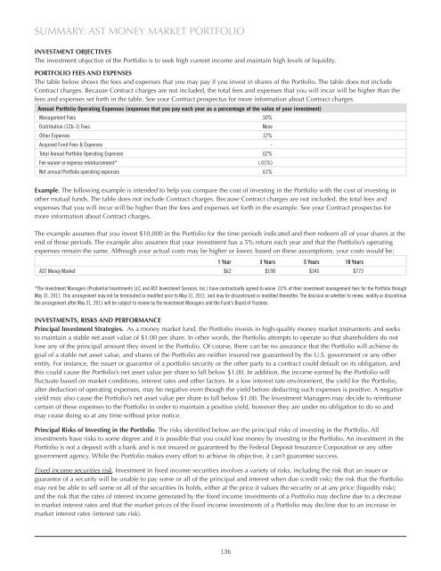 Advanced Series Trust AST Academic Strategies Asset ... - Prudential