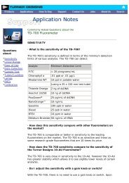 Commonly Asked Questions for the TD-700 Fluorometer