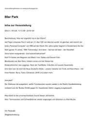 80er Park Infos zur Veranstaltung - Studentenportal pruefungsgeil.de