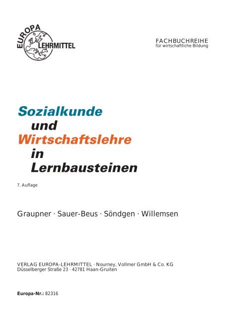 Sozialkunde und Wirtschaftslehre in ... - Europa-Lehrmittel