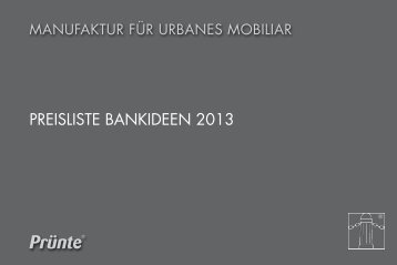 Urbanes Mobiliar - Preisliste Bankideen 2013