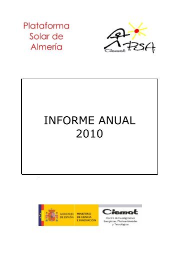 INFORME ANUAL 2010 - Plataforma Solar de AlmerÃ­a