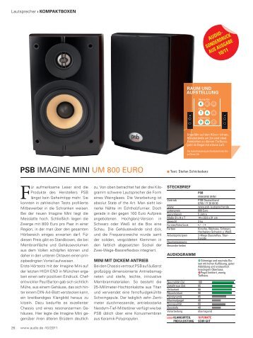 pSB IMAGINE MINI UM 800 EURO - PSB Lautsprecher Deutschland