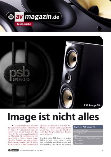 av magazin 1/10: Image T6 - PSB Lautsprecher Deutschland