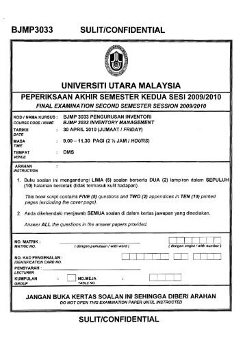 BJMP3033 SULITICONFIDENTIAL