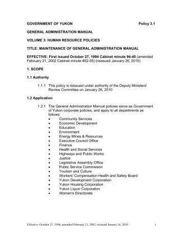 Maintenance of General Administration Manual - Public Service ...