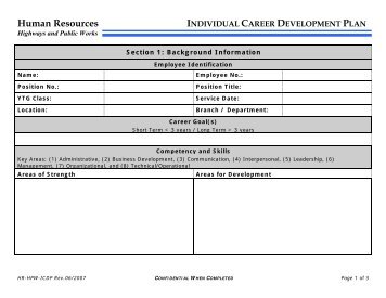 Individual Career Development Plan - Public Service Commission