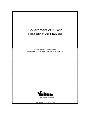 Classification Manual - Public Service Commission - Government of ...