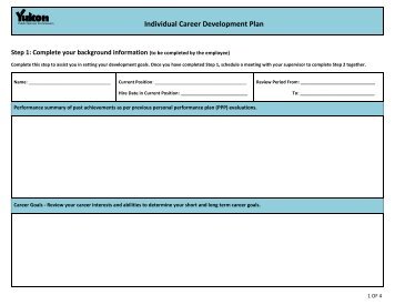 Individual Career Development Plan Form