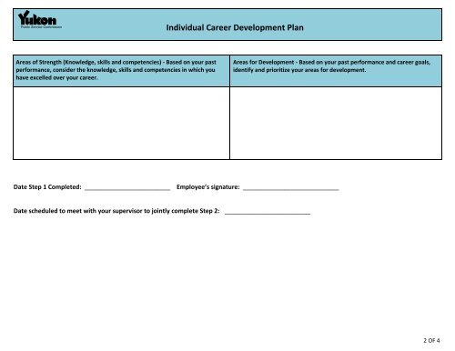 Individual Career Development Plan Form