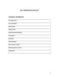 1 WILL PREPARATION CHECKLIST PERSONAL INFORMATION ...