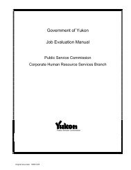 Government of Yukon Job Evaluation Manual - Public Service ...