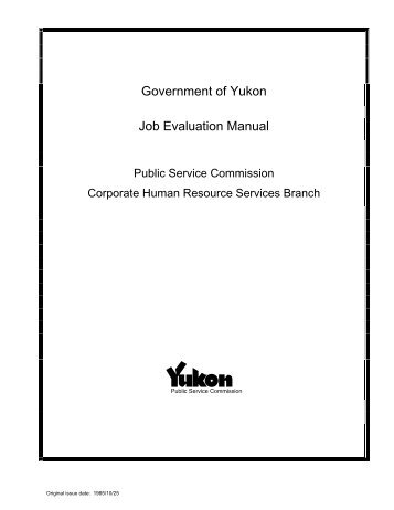 Government of Yukon Job Evaluation Manual - Public Service ...