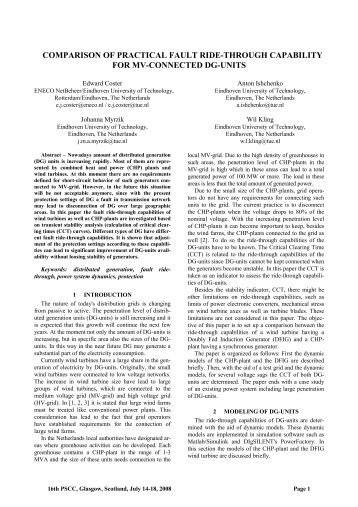 comparison of practical fault ride-through capability for mv - PSCC