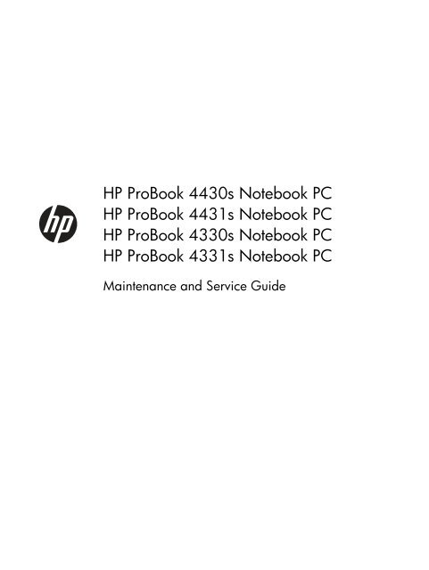 HP Probook 4430s Notebook PC HP Probook 4431s - Etilize