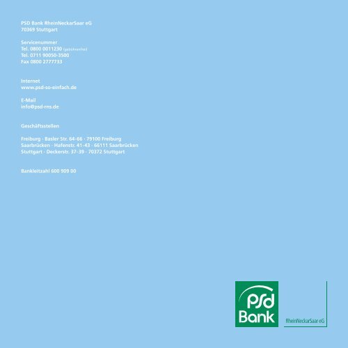 Festschrift - PSD Bank RheinNeckarSaar eG