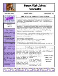 Pasco High School Pasco High School Newsletter Newsletter