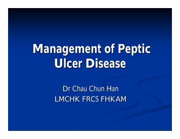 Management of Peptic Ulcer Disease