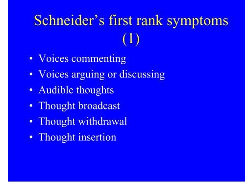 Schneider's first rank symptoms \(1\)