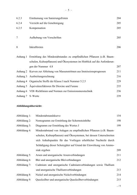 Technische Anleitung zur Reinhaltung der Luft - TA Luft