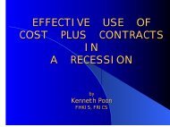 EFFECTIVE USE OF COST PLUS CONTRACTS IN A RECESSION ...