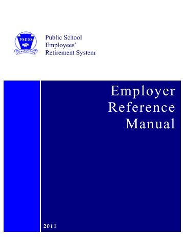 Employer Reference Manual - PSERs