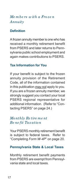 Taxes on Your Retirement Benefits - PSERs