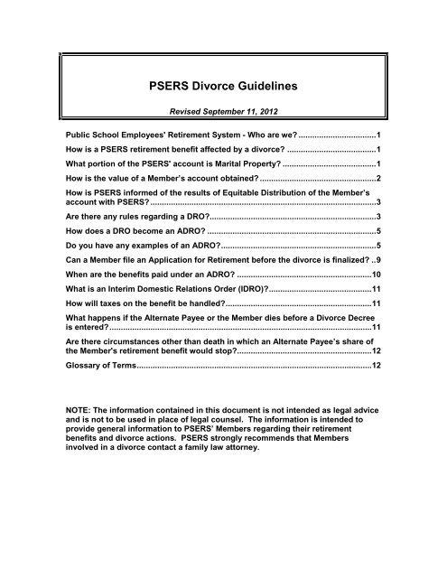 Divorce Guidelines.indd - PSERs